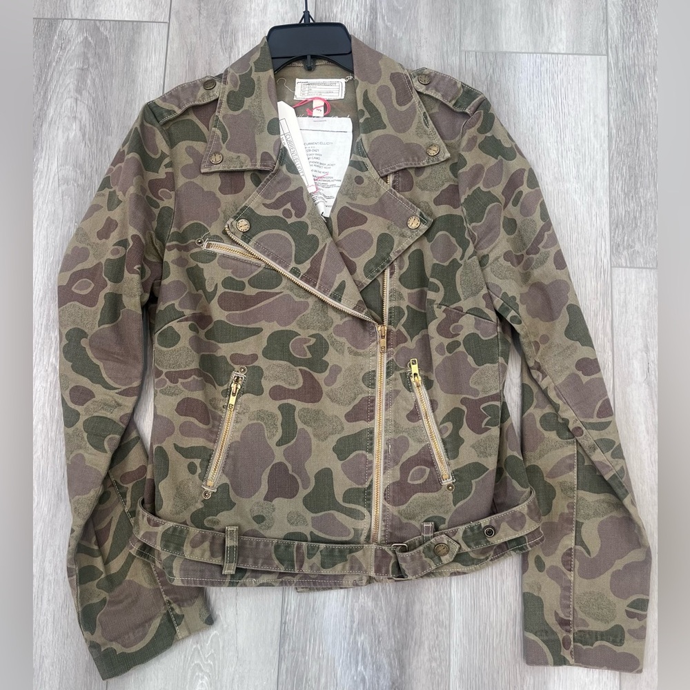 NWT Current Elliott The Easy Biker Army Camo Jacket